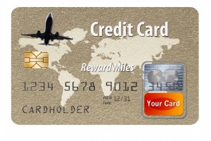 Air mile rewards are the prize for using this generic, mock credit card.
